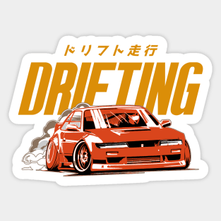 Drifting - Aesthetic Japanese Drift Racer Sticker